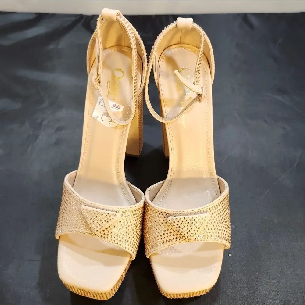 BRAND NEW OLIVIA JOHNSON BLOCK HEEL OPEN-TOE SANDAL